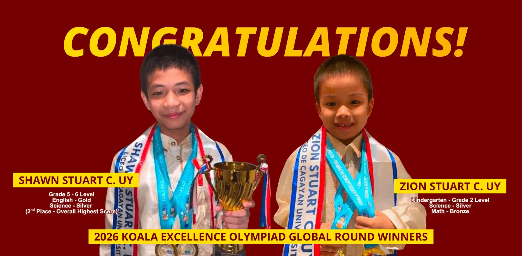 Young Liceans Win Multiple Medals at Koala Excellence Olympiad Global Round 2026